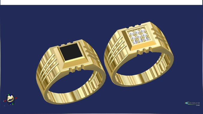 Onyx golden ring for men