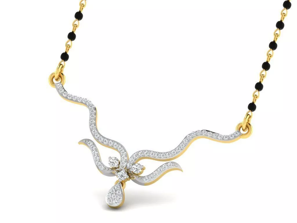 SILVER AND GOLD MANGALSUTRA 3D print model