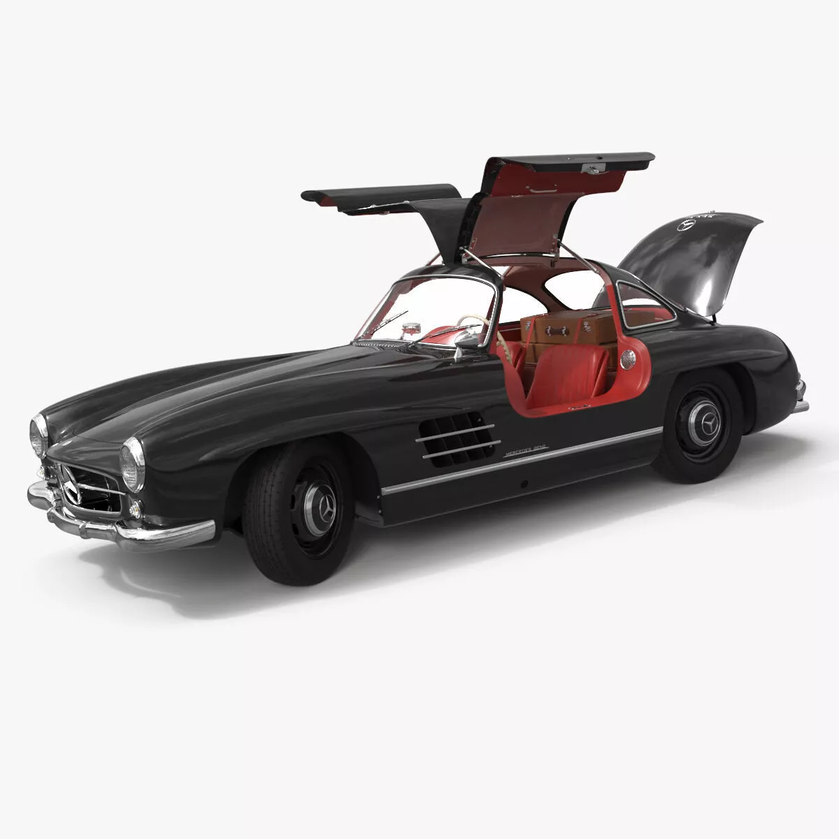Mercedes-Benz 300SL Coupe Black Rigged 3D model