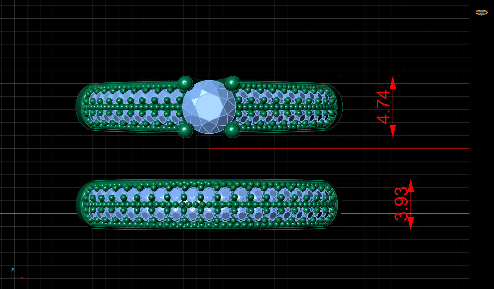 3D Engagment Rings Printable with Diamonds Free 3D print model_5