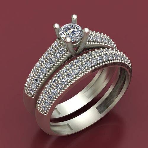 3D Engagment Rings Printable with Diamonds Free 3D print model