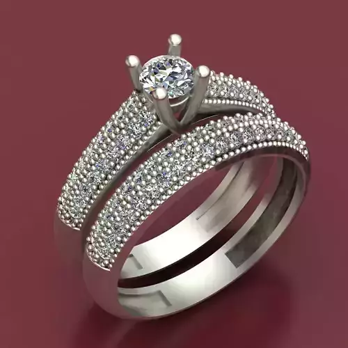 3D Engagment Rings Printable with Diamonds Free 3D print model