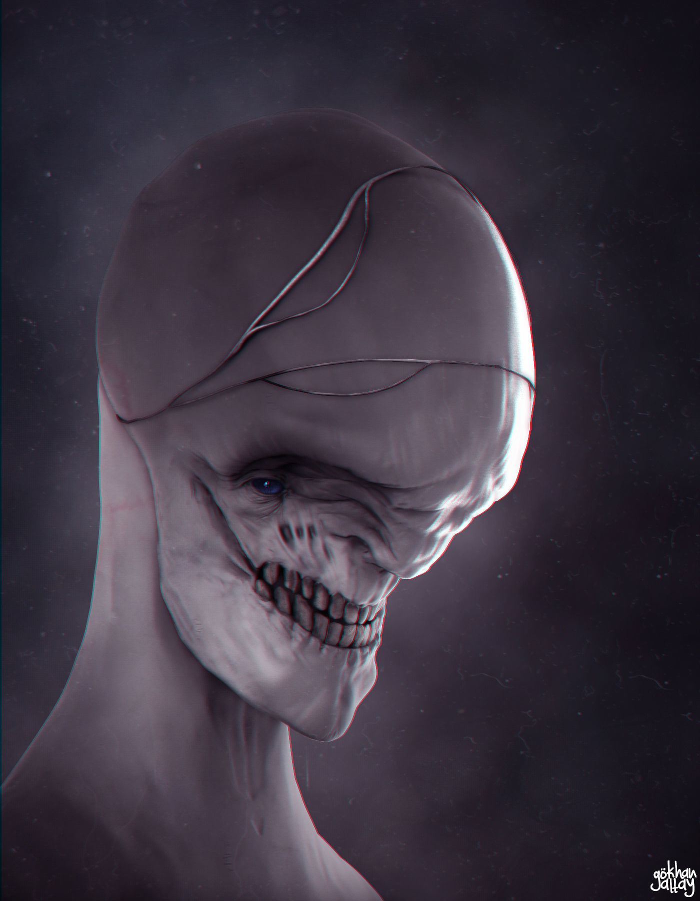 Creature Bust 1 3D model_7