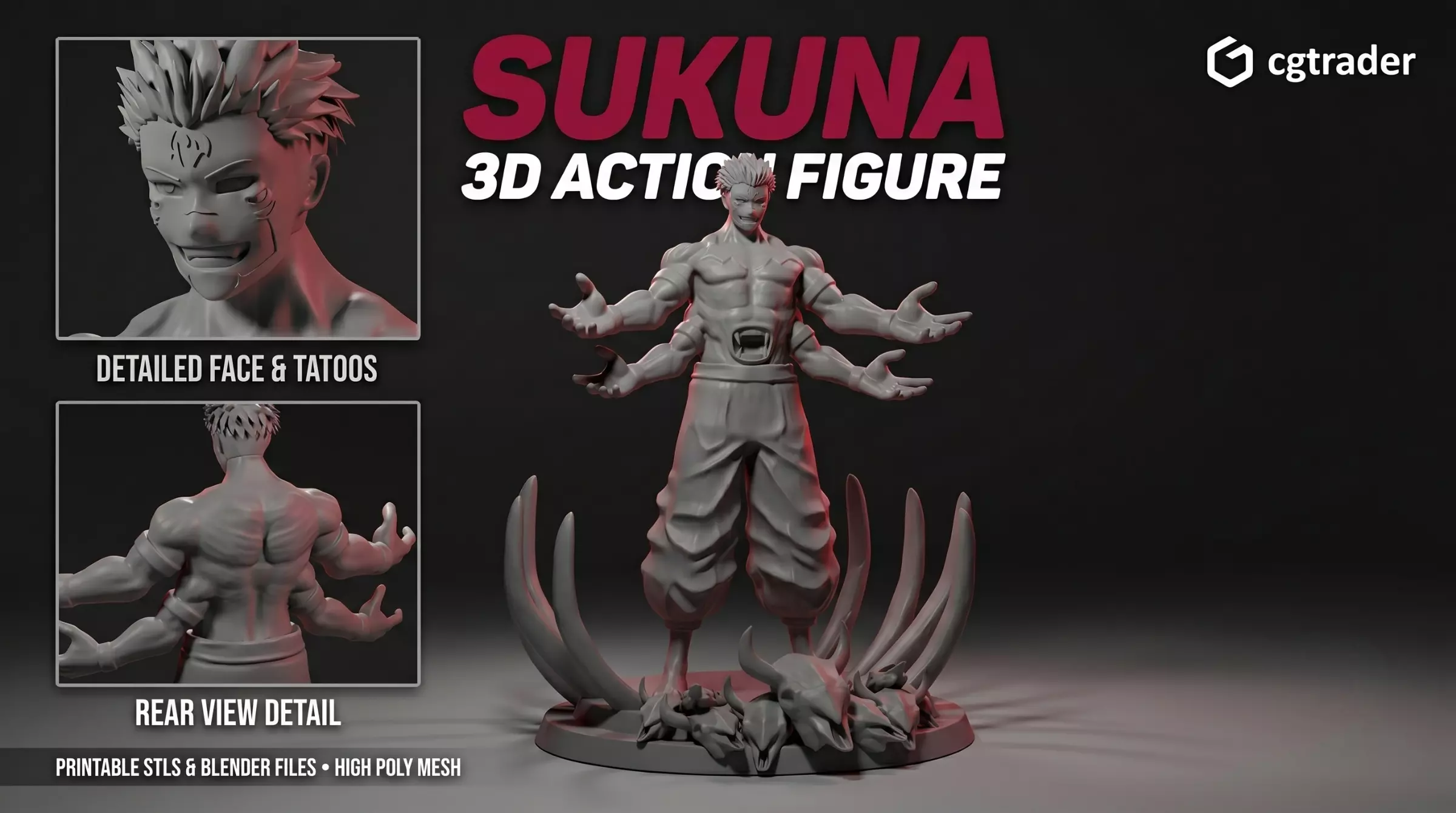 Sukuna from Jujutsu Kaisen - 3d Action Figure 3D print model