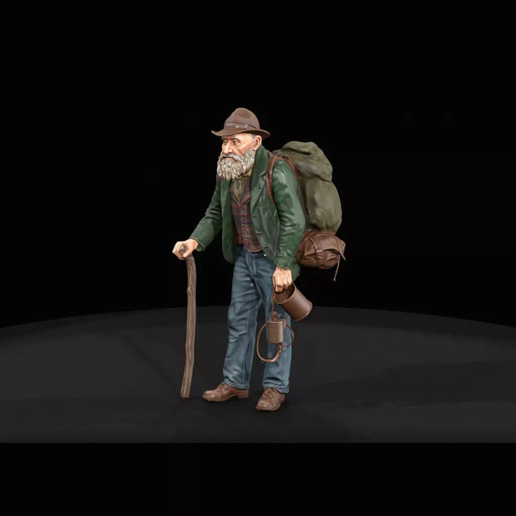 1920-40s Hobos hobo with backpa 3D print model