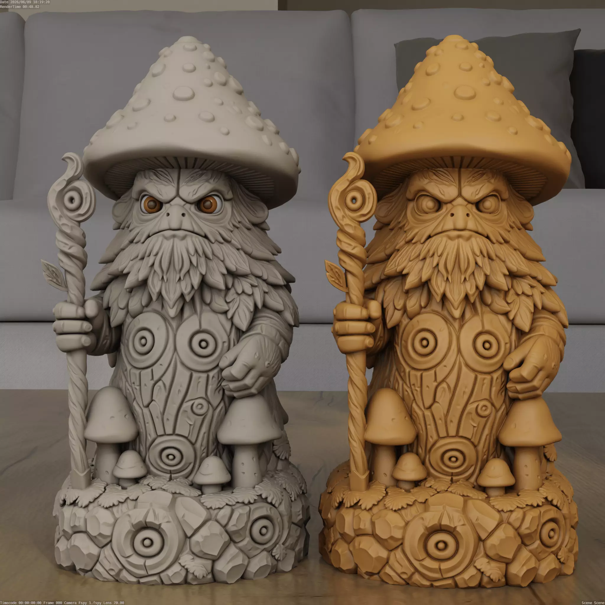 Mushroom Forest Guardian STL 3D Print Model 3D print model