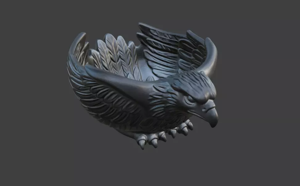Obsidian Gryphon Wing Bowl 3D print model