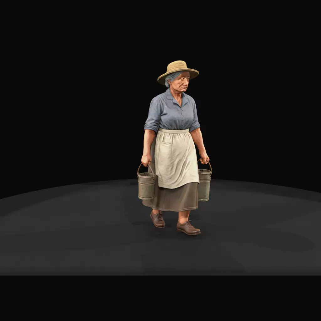 1920S FARMERS Farm wife 3D print model