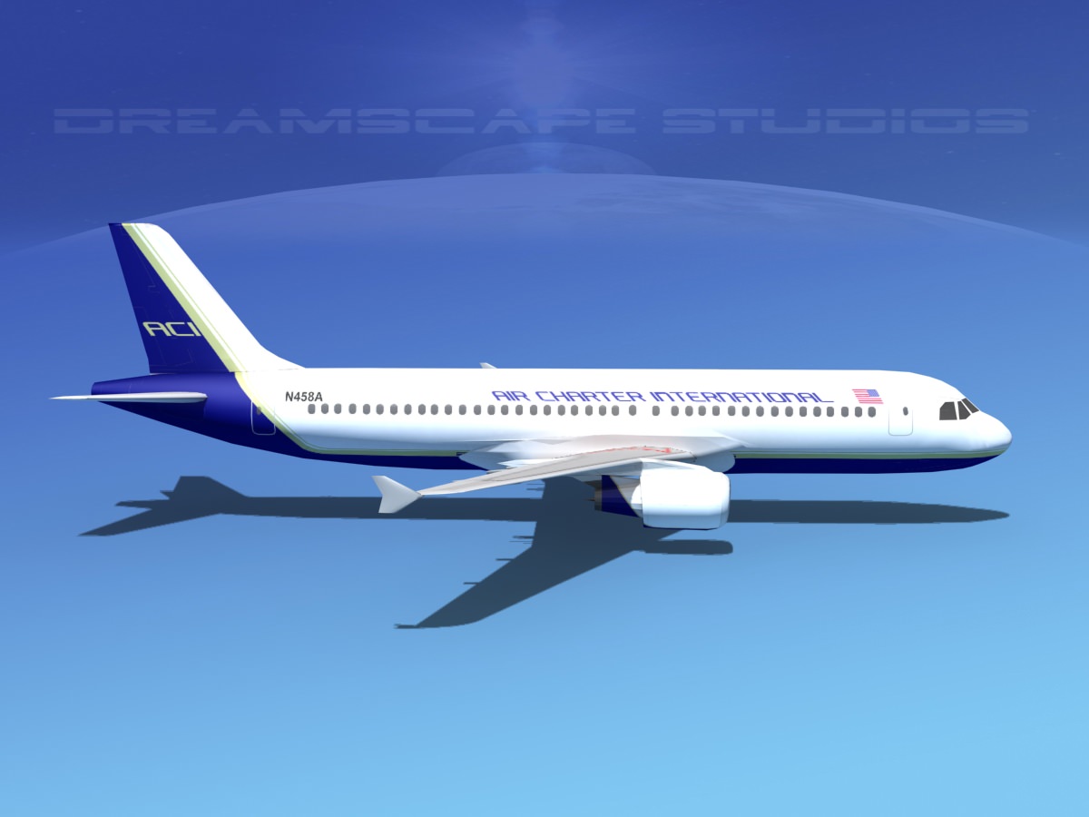 Airbus A320 LP Air Charter Intl 1 Low-poly 3D model_8