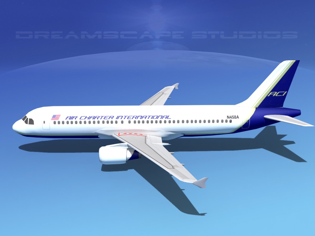 Airbus A320 LP Air Charter Intl 1 Low-poly 3D model_13