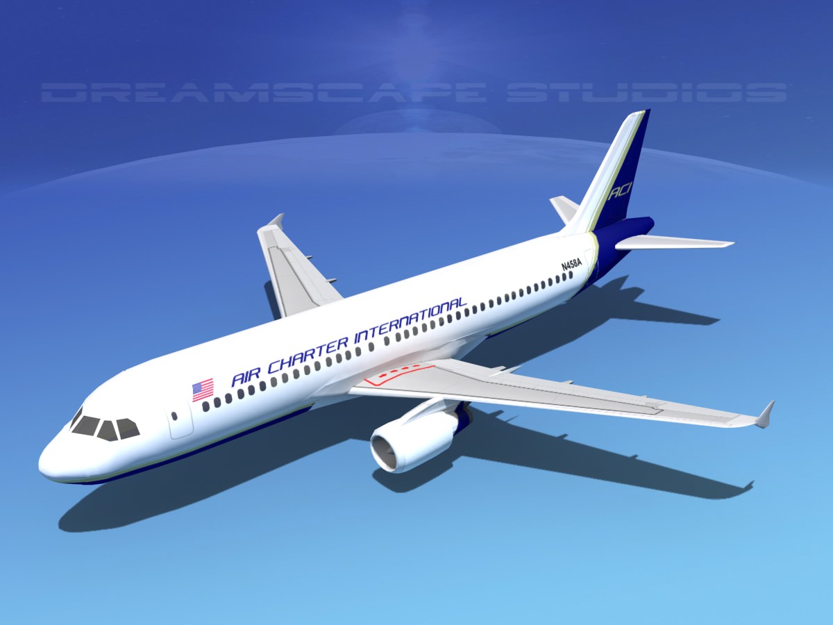 Airbus A320 LP Air Charter Intl 1 Low-poly 3D model_14