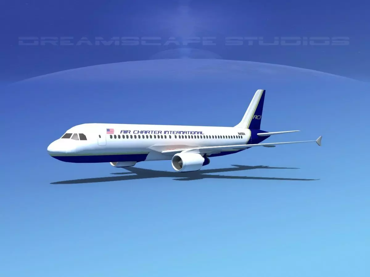 Airbus A320 LP Air Charter Intl 1 Low-poly 3D model_0