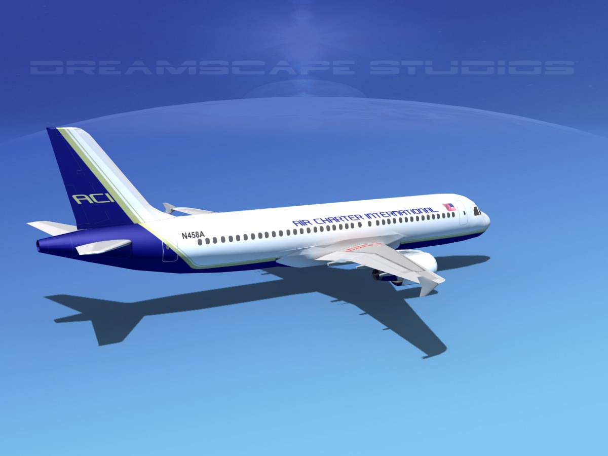 Airbus A320 LP Air Charter Intl 1 Low-poly 3D model_9
