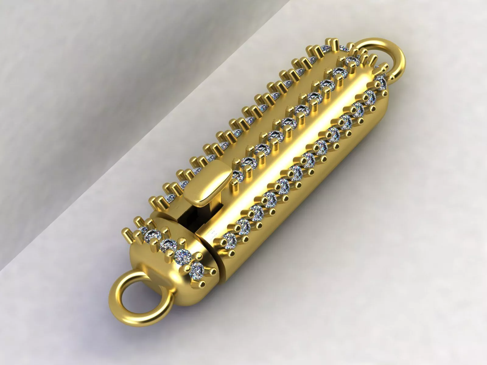 Diamond Chunky pushButton BoxClasp Jewelry Lock Gem Set Version 3D print model