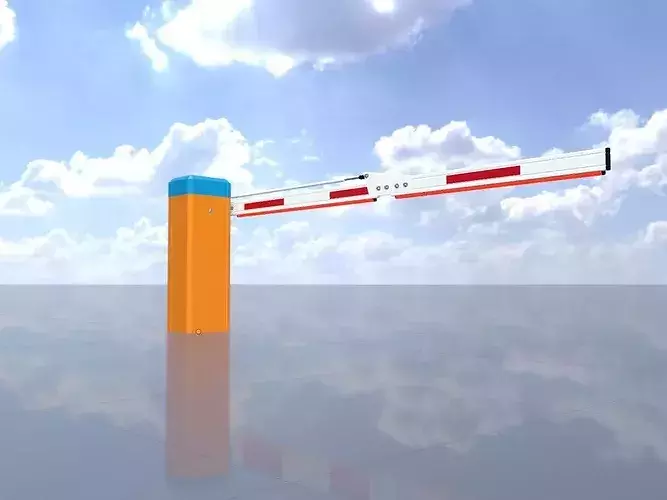 Electromechanical barrier with articulated joint 3000mm Animated