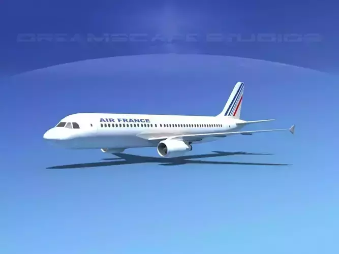 Airbus A320 LP Air France Low-poly 3D model