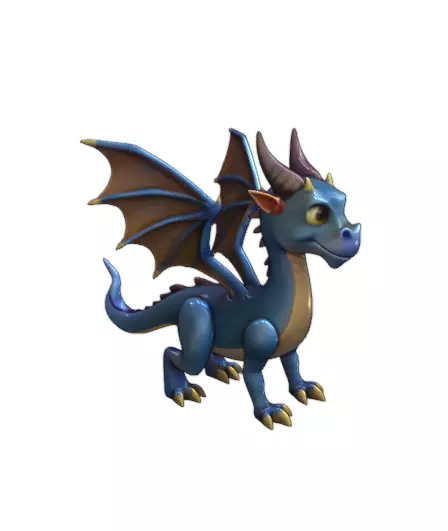 Cute Stylized Baby Dragon Cartoon Character 3D print model