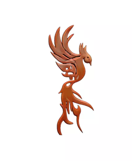 Stylized Phoenix Bird Emblem 3D print model