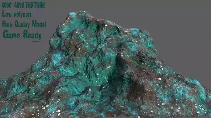 Volcano mountain with rocks