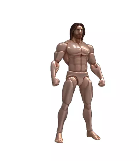 Articulated Muscular Male Action Figure 3D print model