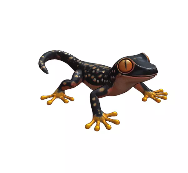 Stylized Gecko Lizard Cartoon Reptile 3D print model