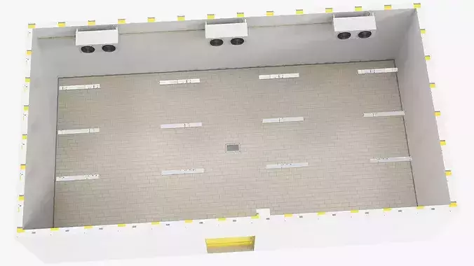 Industrial Chilled Storage Chamber 3D model 2