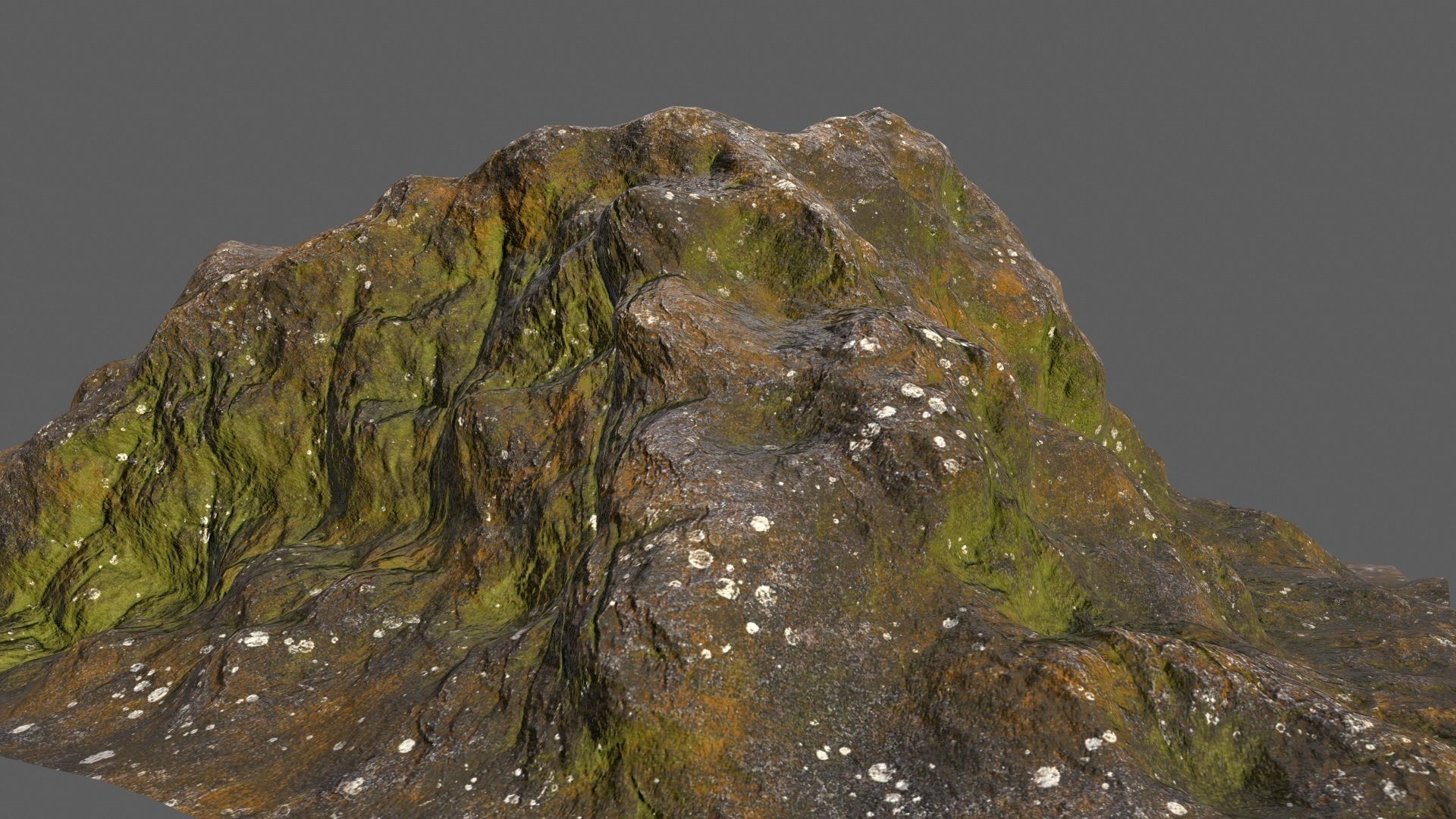 Volcano mountain with grass Low-poly 3D model_14