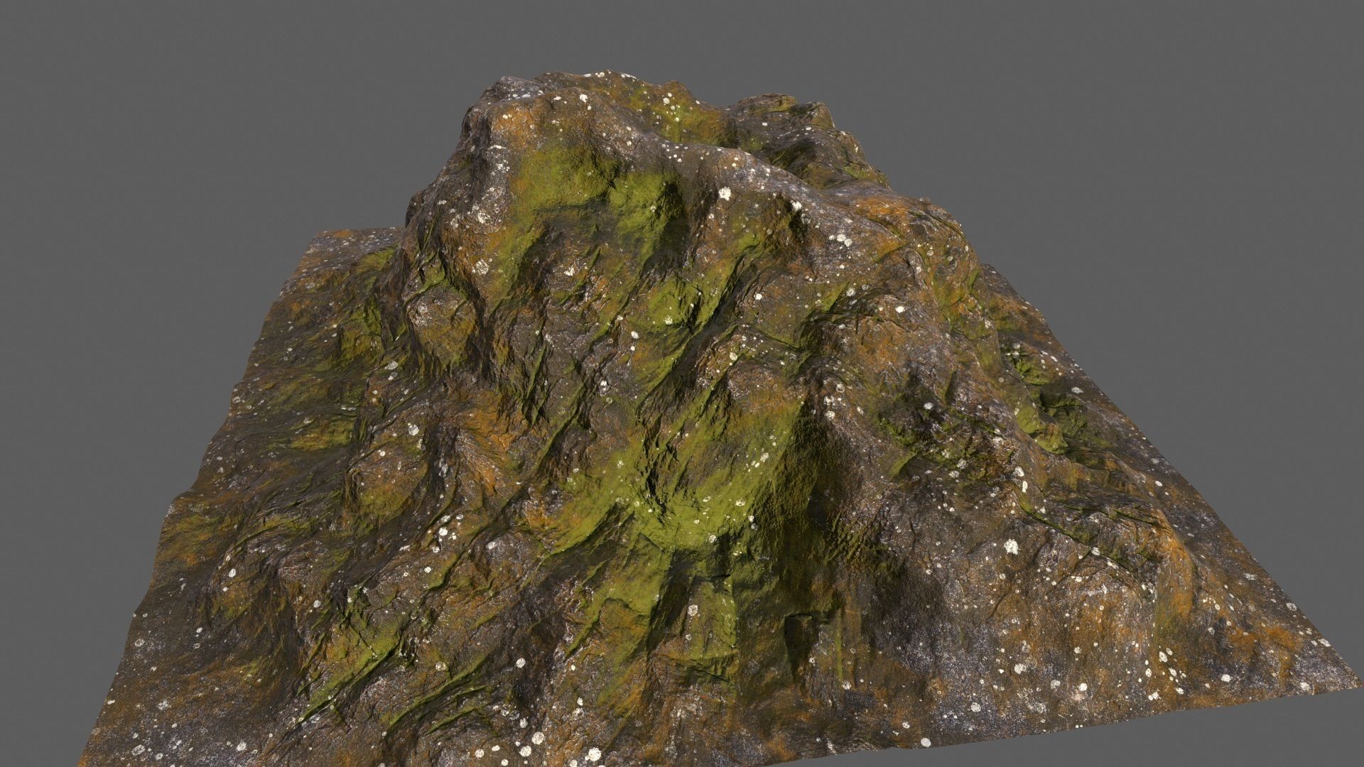 Volcano mountain with grass Low-poly 3D model_3