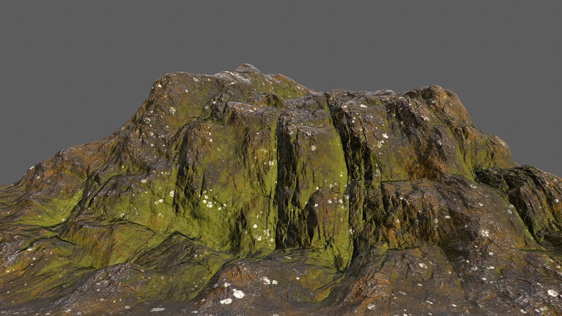 Volcano mountain with grass Low-poly 3D model_16