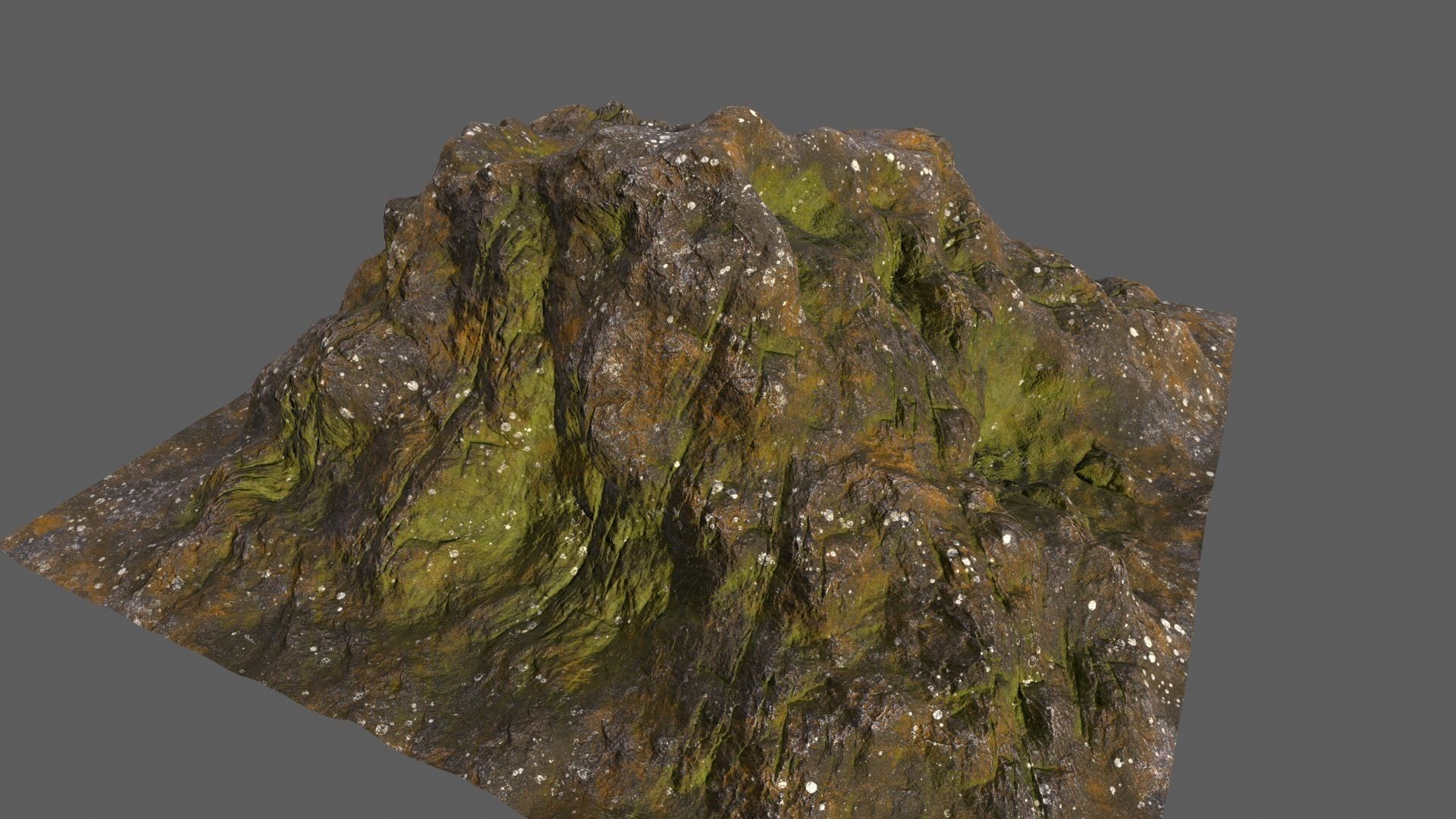 Volcano mountain with grass Low-poly 3D model_4