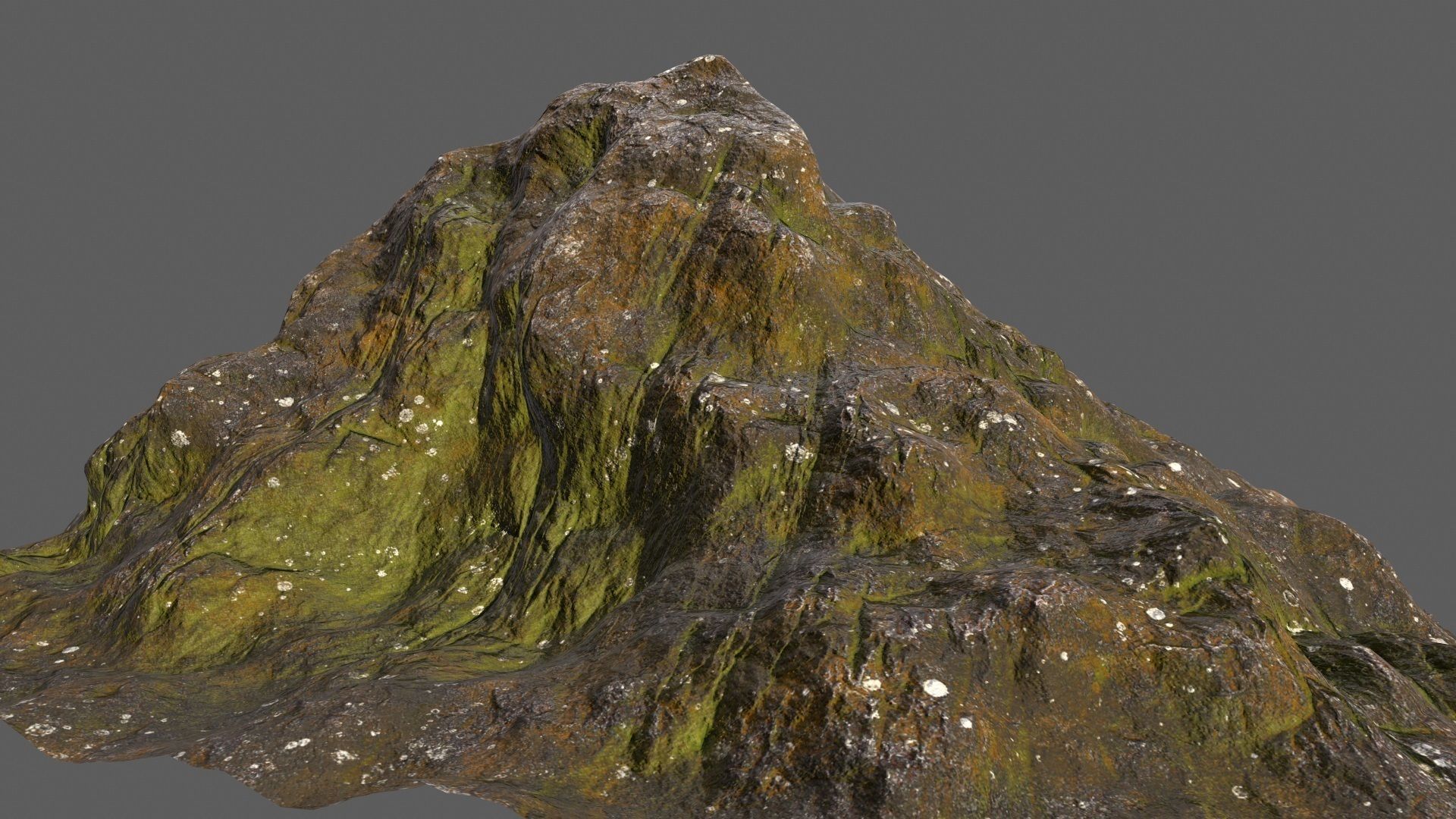 Volcano mountain with grass Low-poly 3D model_11