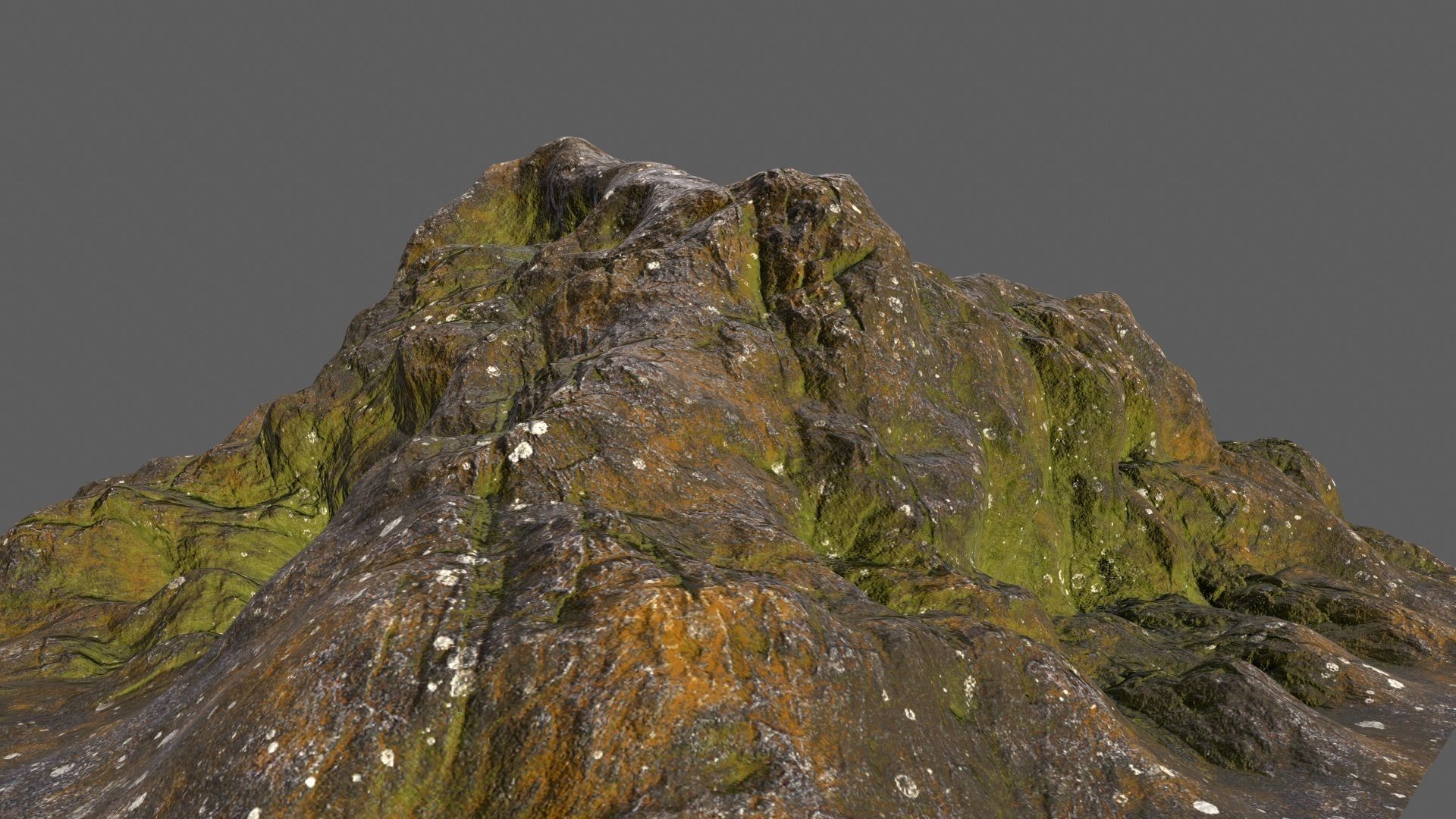 Volcano mountain with grass Low-poly 3D model_13