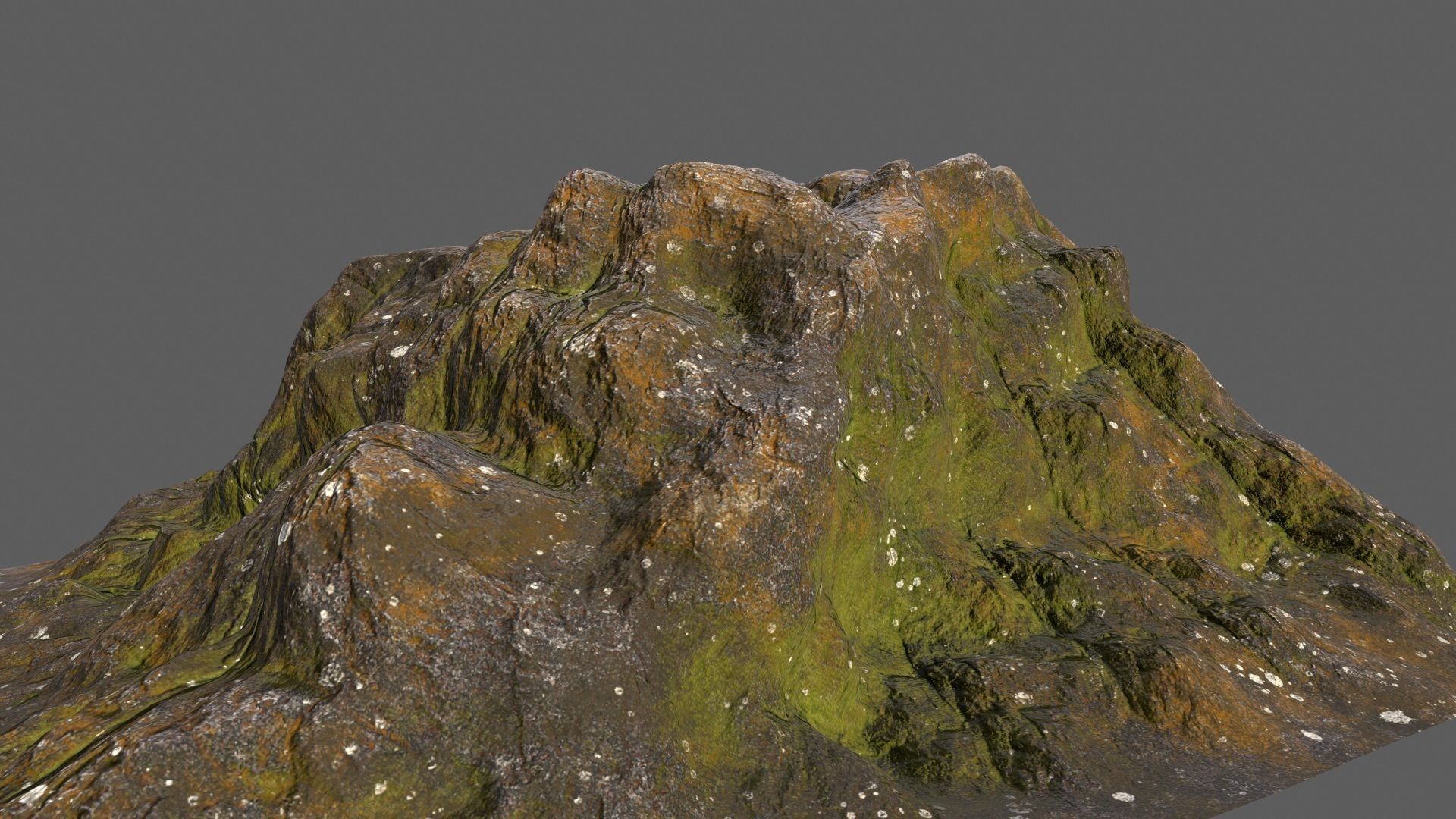 Volcano mountain with grass Low-poly 3D model_15