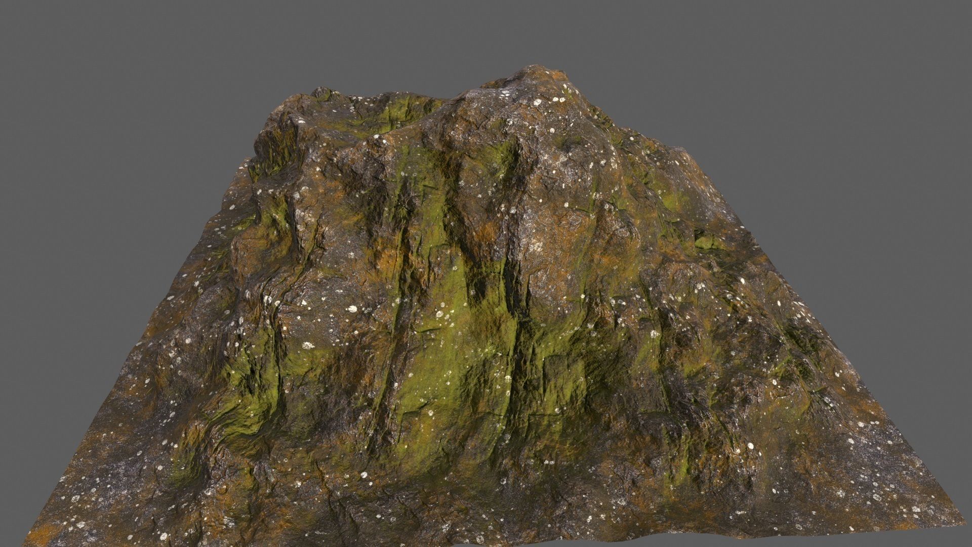 Volcano mountain with grass Low-poly 3D model_5