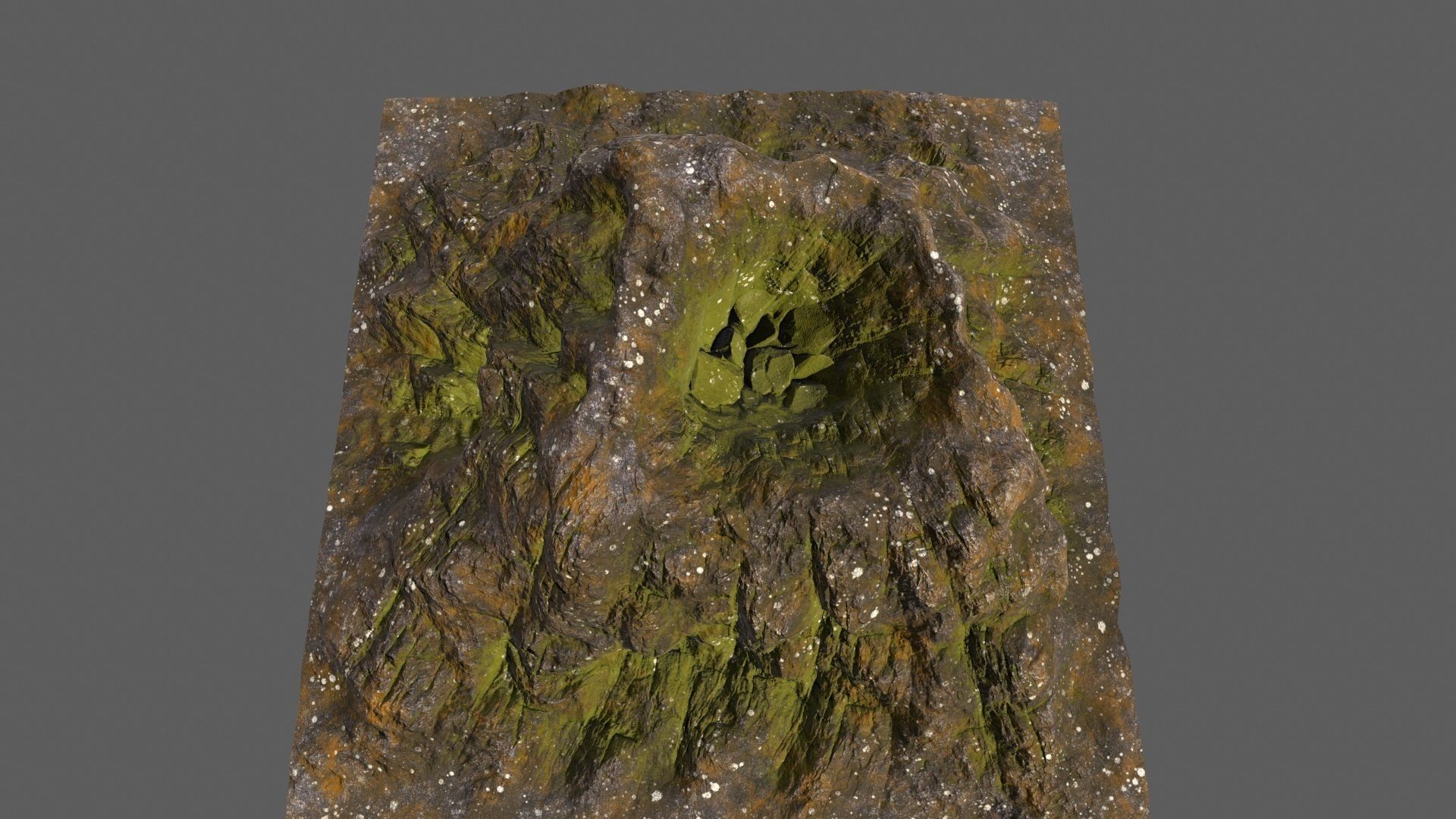 Volcano mountain with grass Low-poly 3D model_8