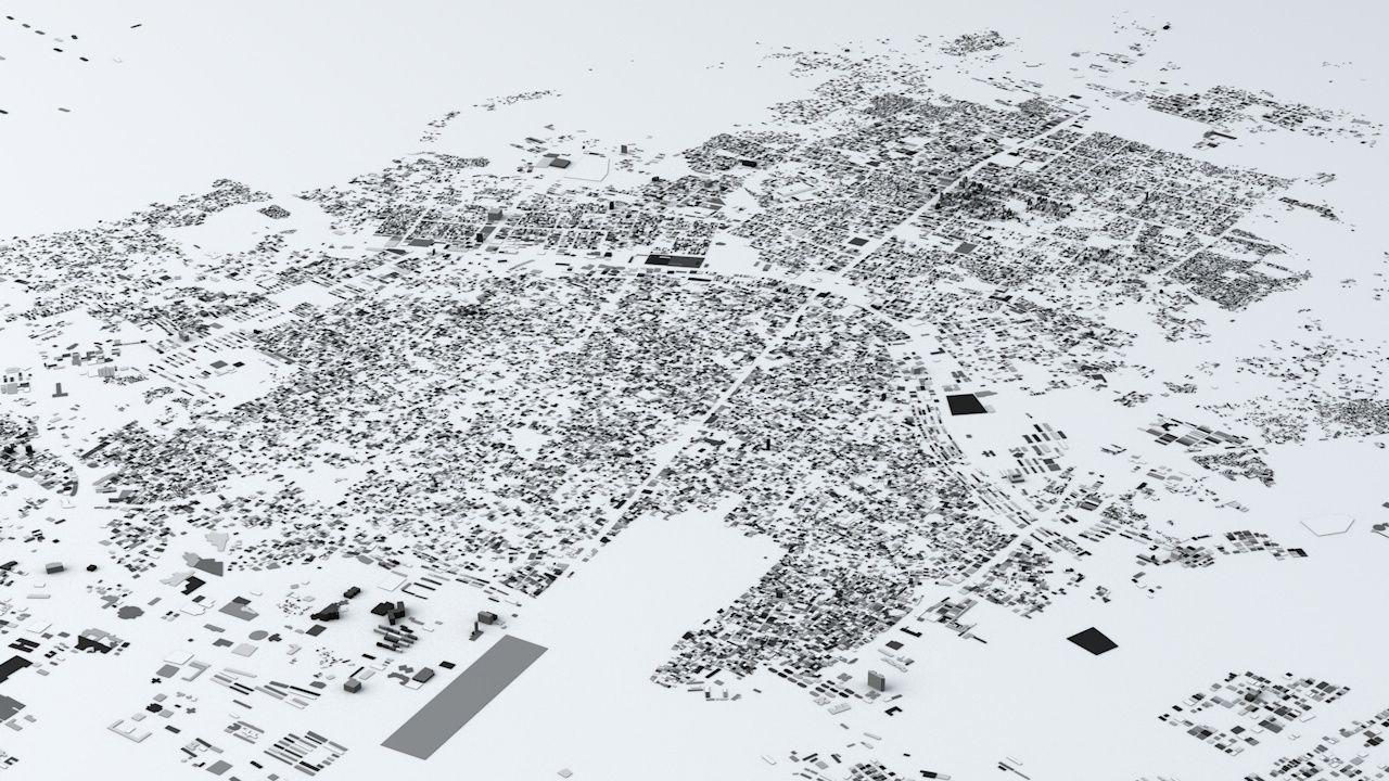 Dhaka Streets and Buildings 3D model_3