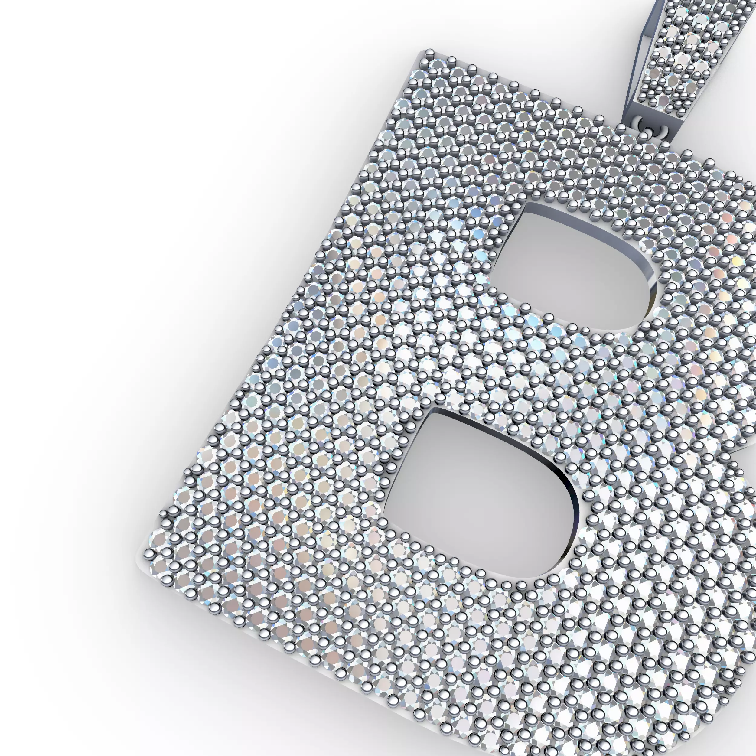 Iced Out B Letter Pendant 3D print model