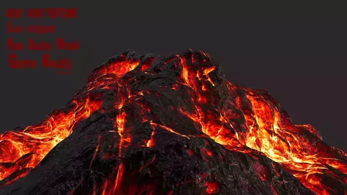 Volcano with flames