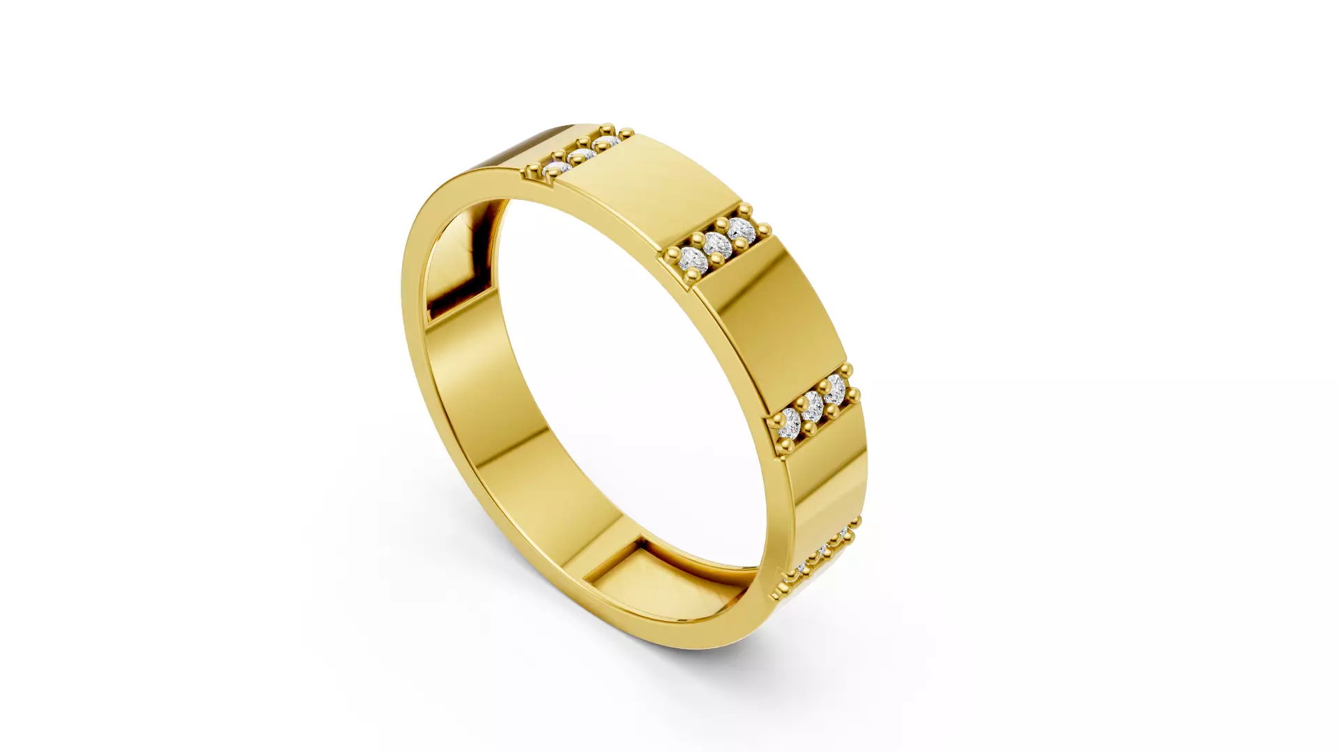 PRINTABLE MEN DIAMOND RING 04 3D print model
