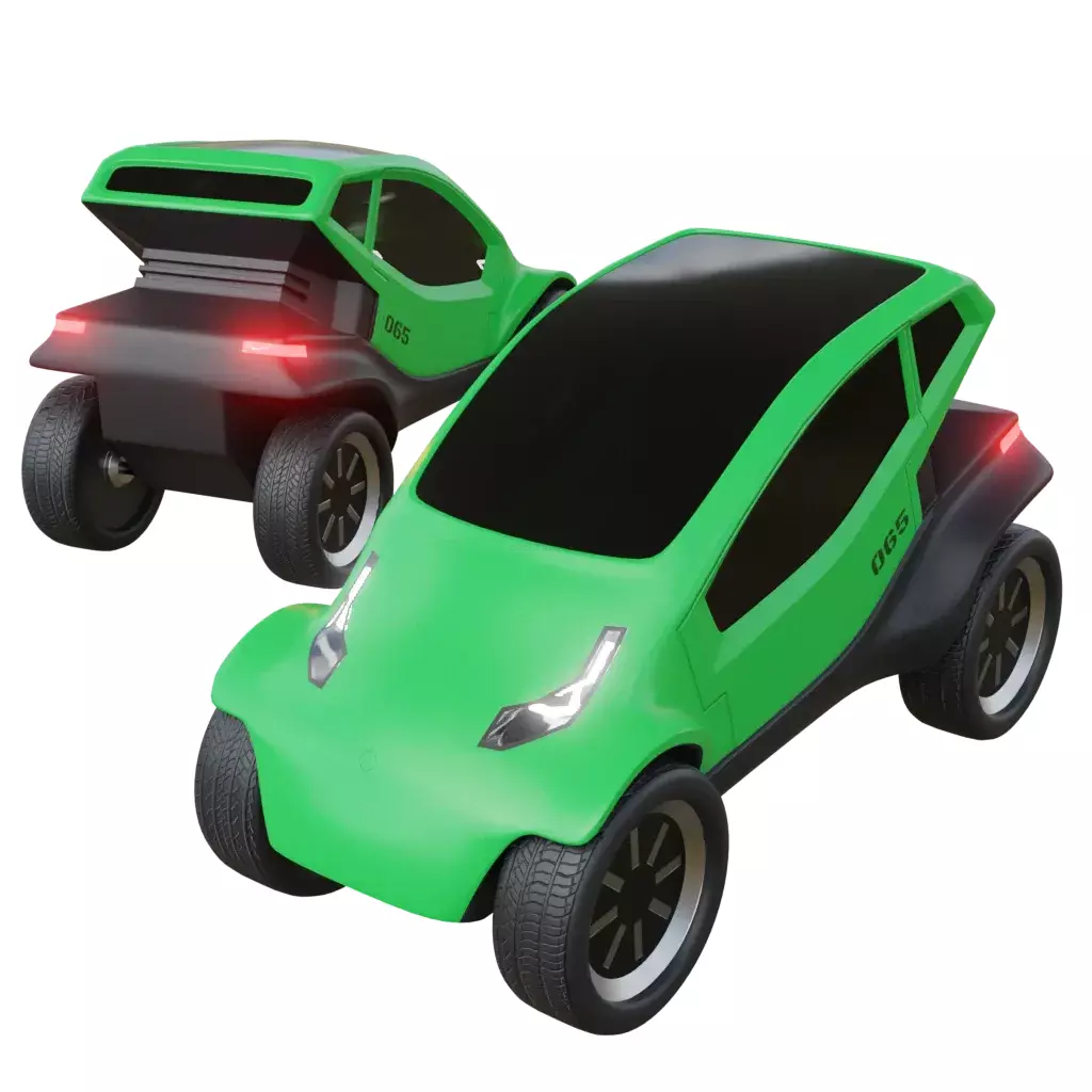 Mini Electric Car Free low-poly 3D model