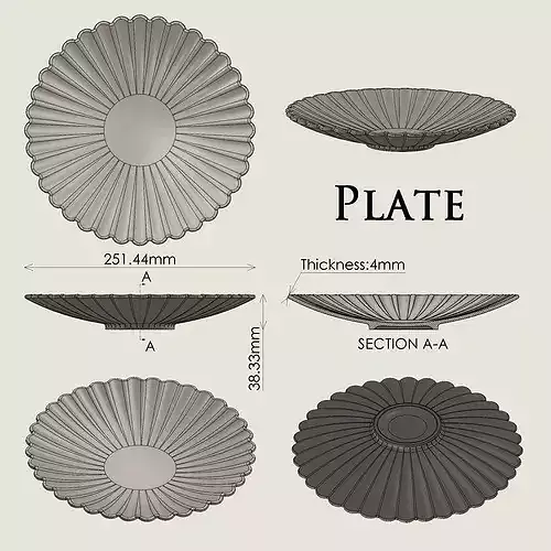 Dinner Plate 3D print model 4