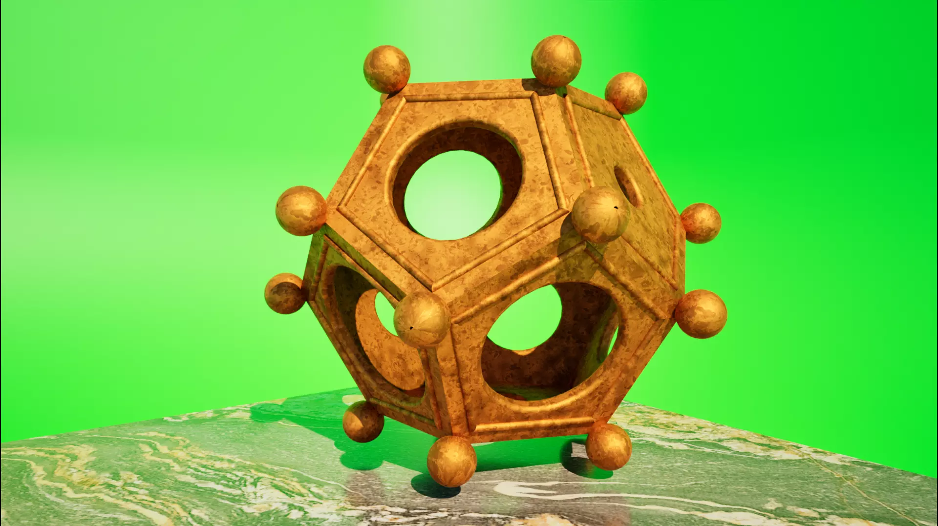 Roman dodecahedron Low-poly 3D model