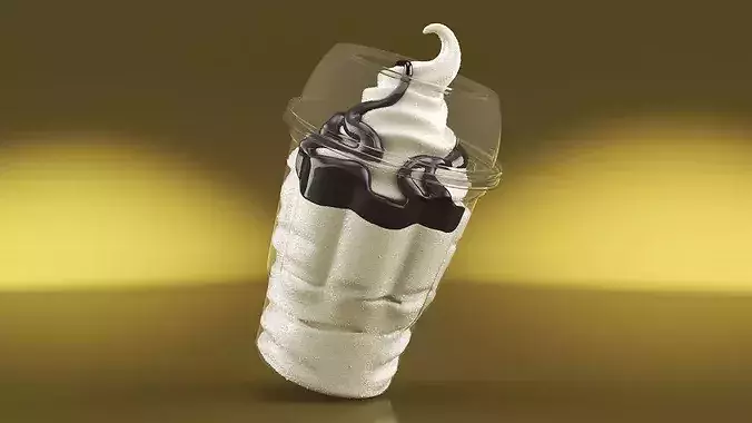 McDonalds McSundae Ice Cream with Chocolate Topping 3D model 4