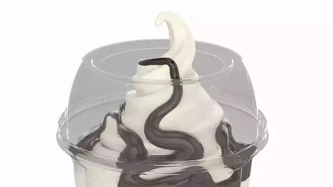McDonalds McSundae Ice Cream with Chocolate Topping 3D model 6