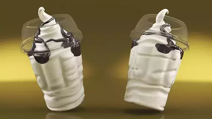McDonalds McSundae Ice Cream with Chocolate Topping 3D model 3