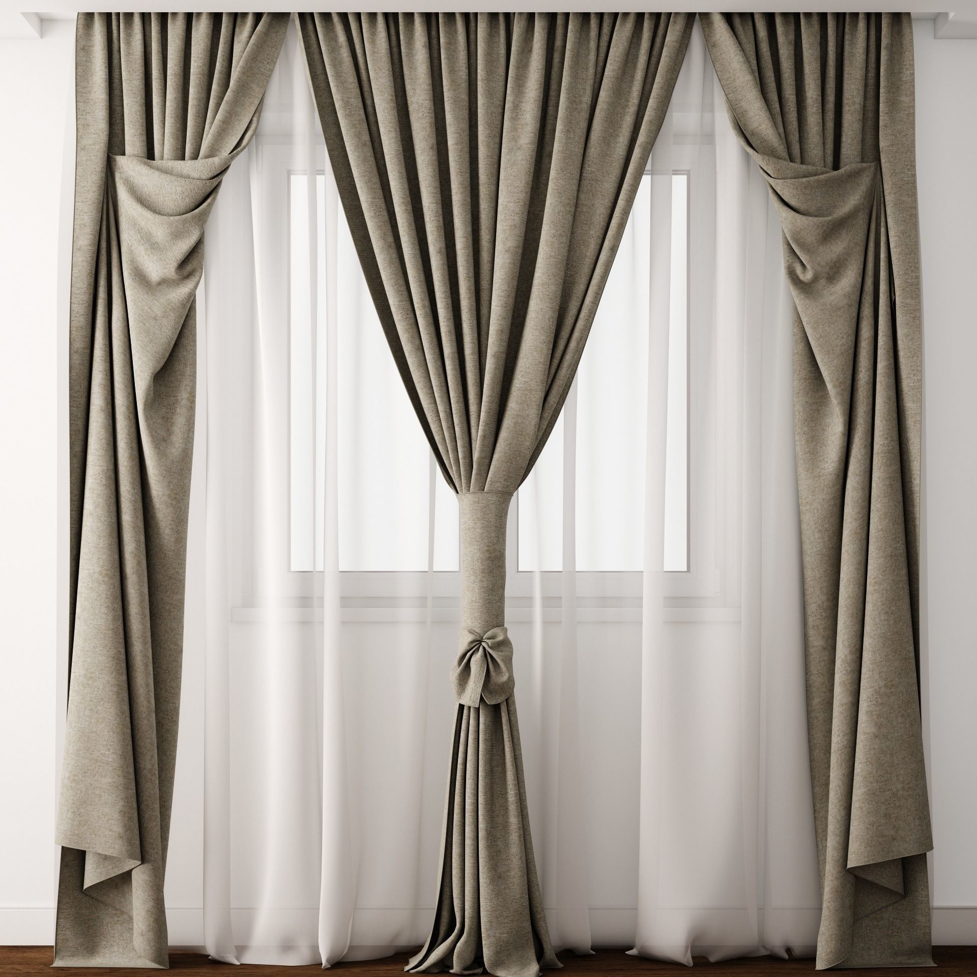 Curtain curtains 3D model_0