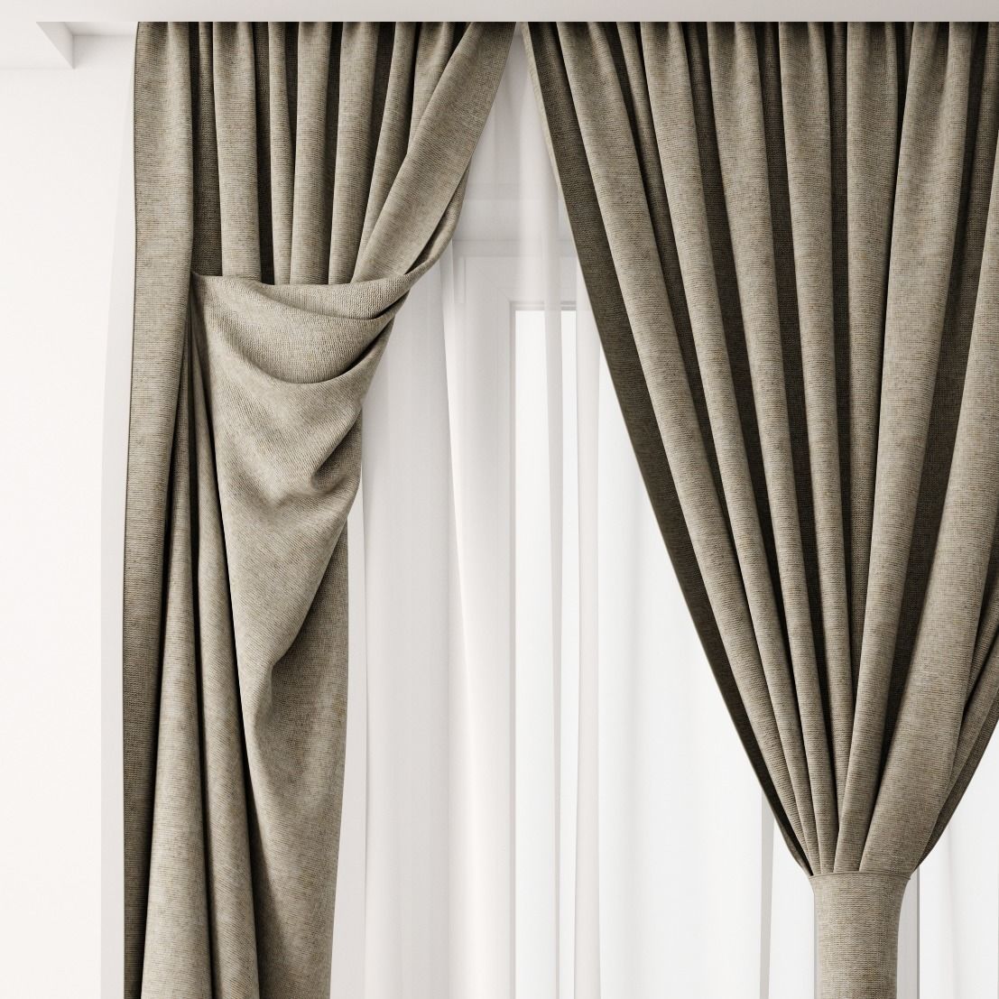 Curtain curtains 3D model_3