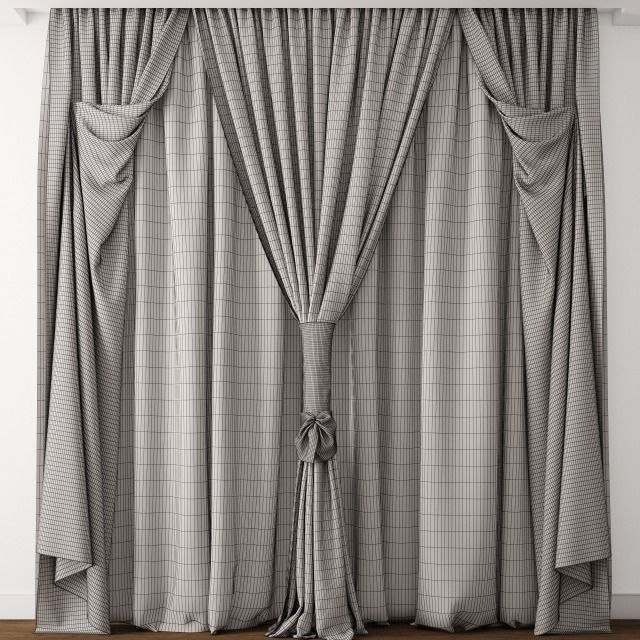 Curtain curtains 3D model_2