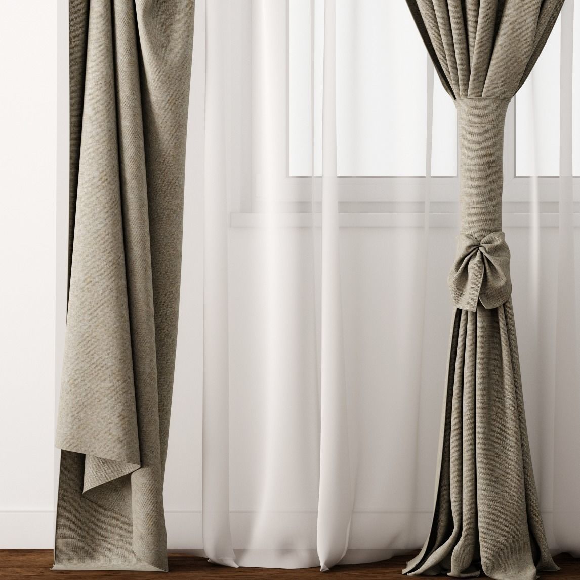 Curtain curtains 3D model_1