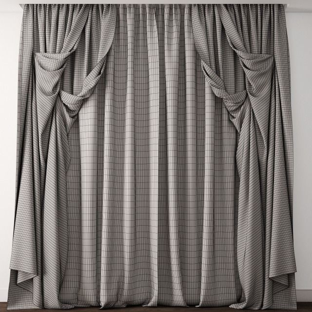 Curtain curtains 3D model_1